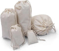 BigLotBags 100Pcs 5 x 8 Inches Premium Cotton Muslin Double Drawstring Bags, Reusable Bag Natural Cotton Bags with Drawstring Produce Bags Bulk Gift Bag Jewelry Pouch for Party Wedding Home Storage