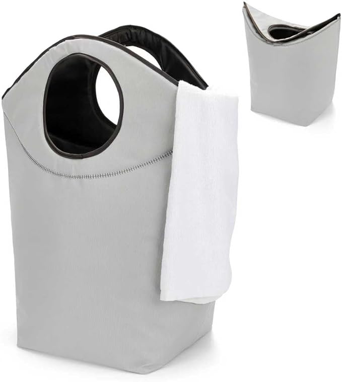 46L Foldable Storage Hamper Bag with Soft Padded Handle, Multi-Purpose Oxford Fabric Laundry Basket, Collapsible Storage Bag for Home, Bedroom, Dormitory, Travel & Outdoor