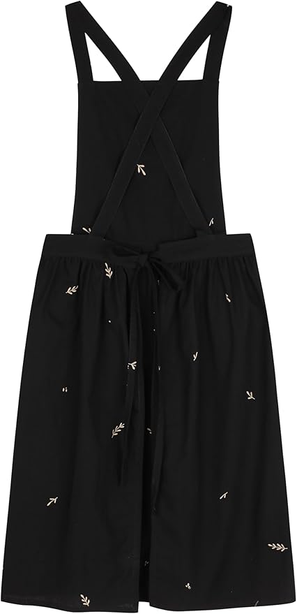 Japanese apron Women-Cross Back Apron for Women with Pockets, Pinafore Aprons, Womens Cotton Linen Apron