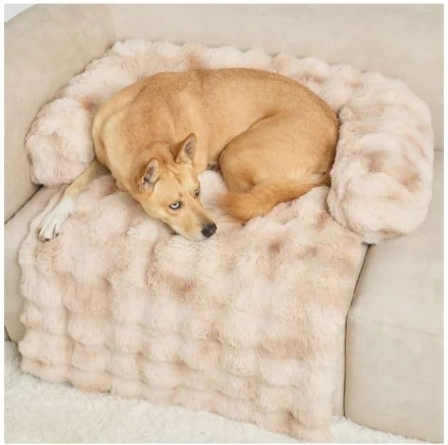 Dream Cloud Pet Sofa Bed – Washable, Waterproof, and High Comfort, Non-Slip Orthopedic Plush Dog Mat for Sofa, Car & Floor (Cappuccino, Medium)