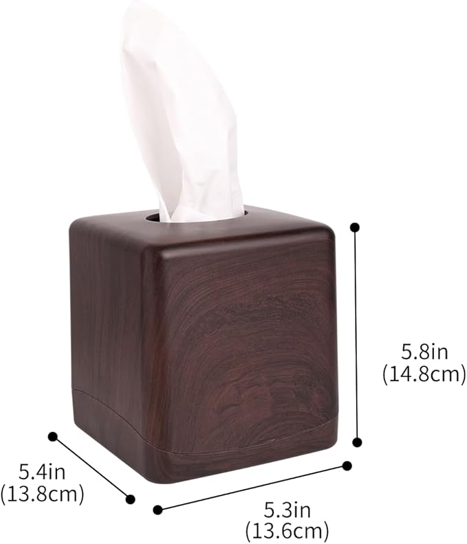 MOCHTERO Modern Tissue Box Cover,Square Tissue Holders,for Bathrooms, Bedroom, Dinner Table, Office (Peach Wood Color)
