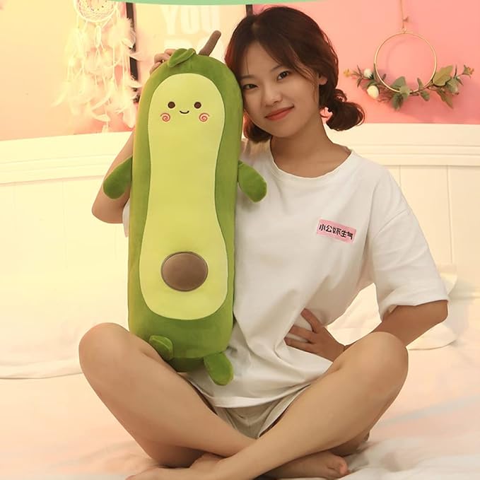 MMTTAO Long Avocado Stuffed Animal 22 Inch Plushies Squishy Snuggle Plush Toy Soft Kawaii Food Shaped Plushie Fruit Series Hugging Pillow Cushion Gift for Kids Boys Girls Home Bedroom Decor, 22Inches