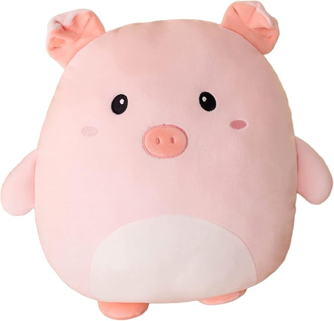 lannery Pig Plush Pillow, Cute Pink Pig Stuffed Animal Toy Soft Cartoon Animals Pig Plushies Hugging Pillow Gifts for Room Decor Birthday, 16 inch