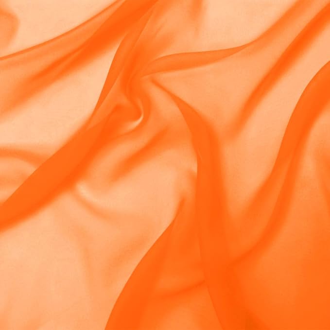 Barcelonetta | Chiffon Fabric | Decoration, Drapery Fabric | Wedding, Gender Reveal, Baby Shower, Birthday | for Arbor, Arch, Canopy, Table and Chair Decoration (Bright Orange, 5 Yards)