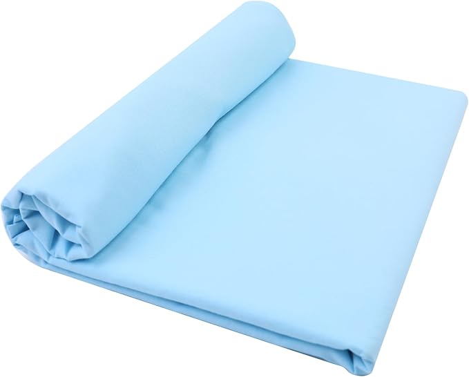 Cotton Fabric Natural Cotton Poplin Fabric by The Yard 100% Cotton, 59 Inches Wide Soft Embroidery Fabric Material for Quilting, Sewing, Crafts, Binding, Backing and Lining (Baby Blue, 5 Yard)