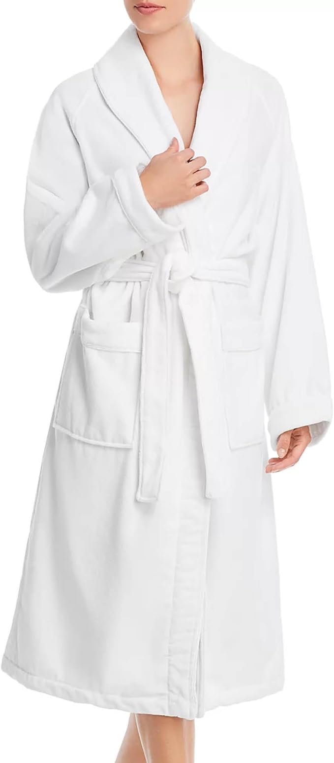 H by Frette Shawl Collar Bathrobe with Piping