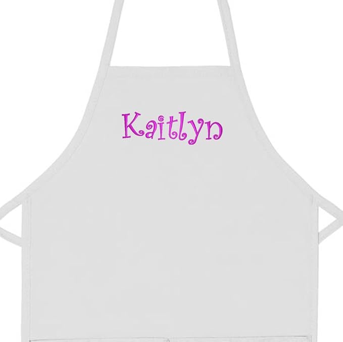 Made in USA Personalized Embroidered Premium Child Apron for Kids Girls Boys Fun Kitchen Chef Gift