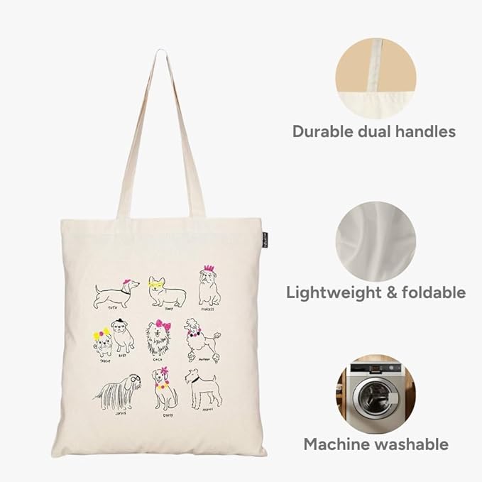 Eco Right Tote Bag for Women, Reusable Grocery Bag, Canvas Tote Bag for Shopping, Cotton Bag for Daily Use, Gifts for Women