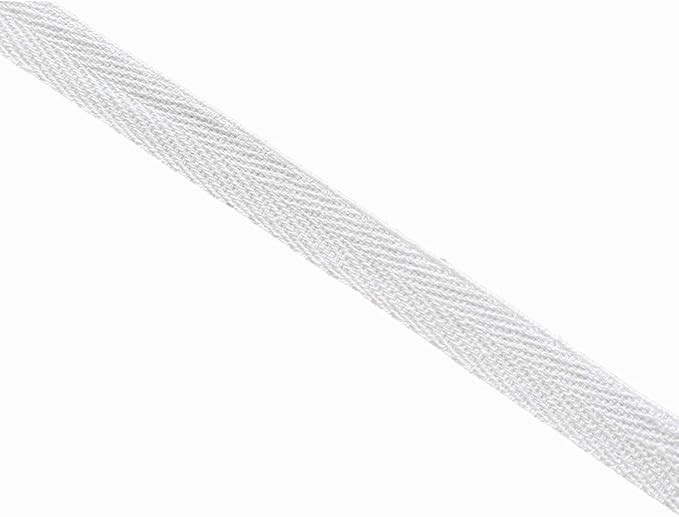QIANF Twill Tape Ribbon 100% Cotton White 1/2 Inch Wide 50 Yard Roll Herringbone Tape(1/2 Inch-50Yard, White)