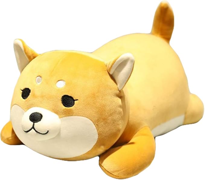 ERDAO Shiba Inu Plush Pillow,Soft Corgi Stuffed Animals Toy Cute Sleeping Puppy Doll Gifts for Kids (Round Eyes, 19.6 inch)