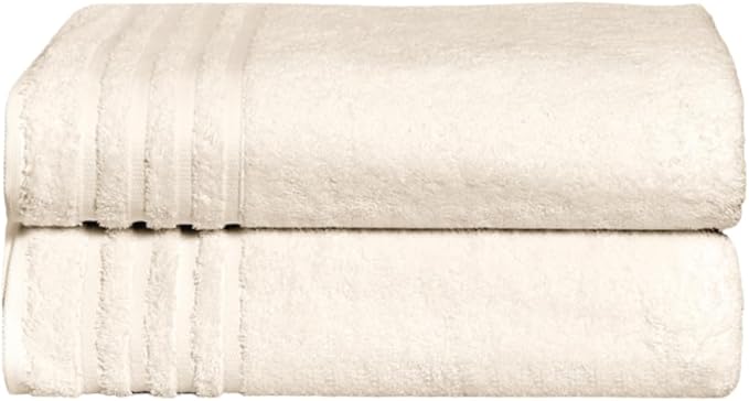 Texmpire Luxury Bath Sheets, 2 Piece Extra Large Bath Sheets (40x65 Inches), Highly Absorbent, Quick Dry, Premium, and Plush Bath Sheets, 100% Organic Turkish Cotton Towels for Bathroom (Beige)