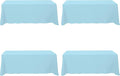 BRILLMAX 4 Pack Light Blue Tablecloths for 8 Foot Rectangle Tables 90 x 156 Inch - 8ft Rectangular Bulk Linen Polyester Fabric Washable Cloth Cover for Wedding Reception Banquet Birthday Party