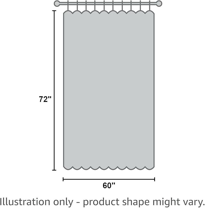 Creative Scents Fabric White Shower Curtain for Bathroom - Spa, Hotel Luxury Matt Waffle Weave Square Design, Water Repellent, 230 GSM Weighty Cloth, 60" x 72" for Decorative Bathroom Curtains