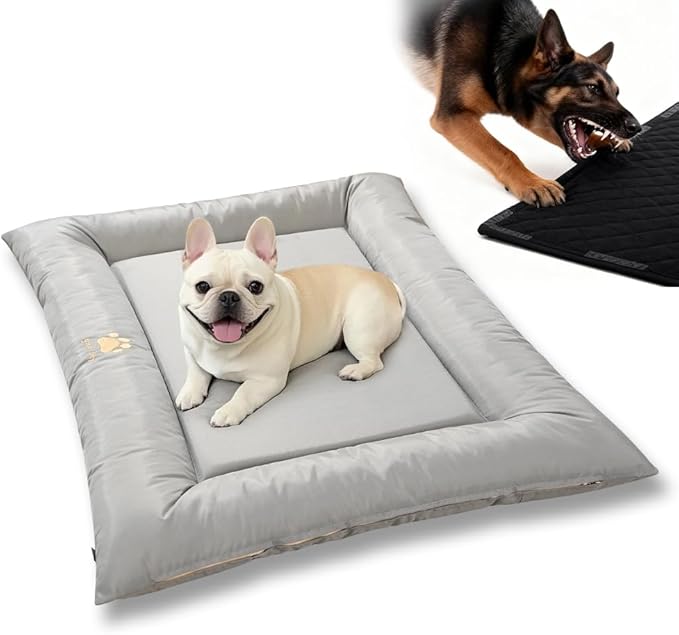 SOMAHE Cat Bed for Cats Crate Oxford Puppy Crate Pad Waterproof Pet Beds Outdoor Cage Mat Easy Rinse Grey 24×18×3 Inch