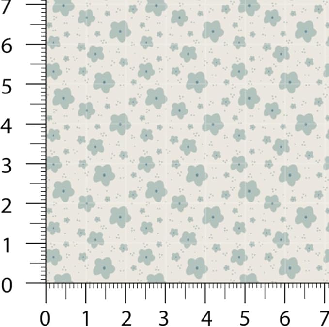 Patchwork Fabric Panel 100x155 cm, 100% Cotton Satin, 6 Coordinated Pastel Floral & Dot Patterns, Soft Peach Green Quilting & Sewing Fabric (Soft Pastels, 6pcs 50x50cm)