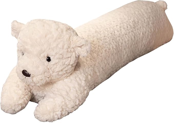 FEEZUSH Bear Plush Pillow - 47 inch Long Plush Bear - Birthday, Christmas, Valentine's Day Gift for Kids Boys Girls (White)