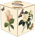 Tb1 Ivory- Ivory Magnolia & Peony Tissue Box Cover (Paper Mache)