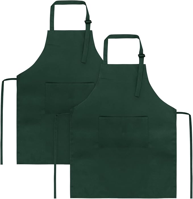 SINLAND Kids Apron with Pocket 2 Pack Children Chef Apron for Cooking Baking Painting