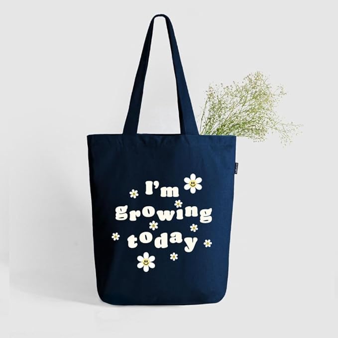 Ecoright Tote Bag for Women with Zipper, Small Tote Bag, Canvas Bag, Reusable Cotton Bag for Beach, Grocery, School & Work