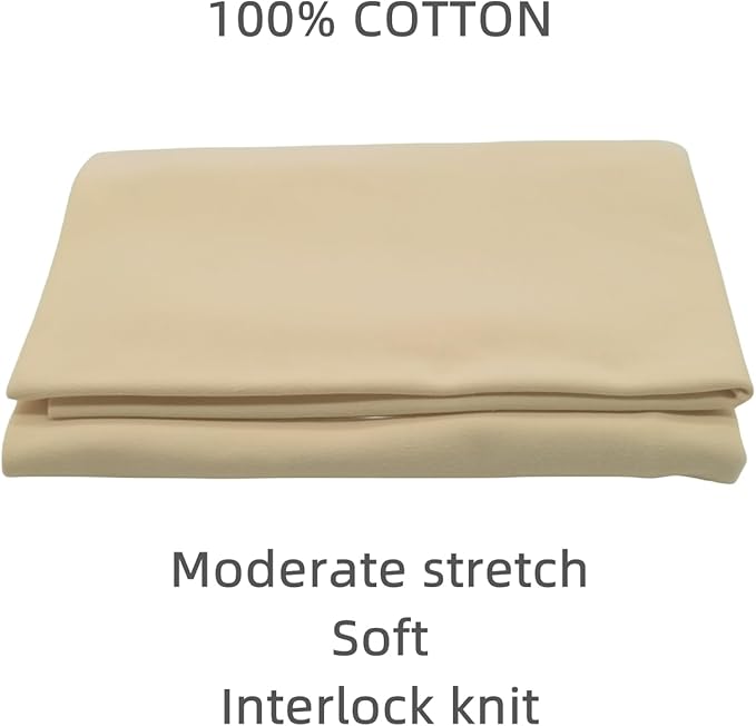 iNee 100% Cotton Interlock Knit Waldorf Doll Skin Fabric, One Yard, Fair