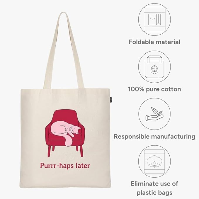 Eco Right Tote Bag for Women, Reusable Grocery Bag, Canvas Tote Bag for Shopping, Cotton Bag for Daily Use, Gifts for Women