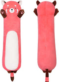 MIAOHAHA Long Plush Raccoon Pillow - Cute Plush Toy Doll Stuffed Animal Hugging Pillow for Sleeping Gift for Kids and Girls (Pink, 110cm/43.3in)