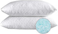 NTCOCO Shredded Memory Foam Bed Pillows for Sleeping Queen Size 2 Pack,with Washable Removable Hypoallergenic Sleep Pillow for Back and Side Sleeper