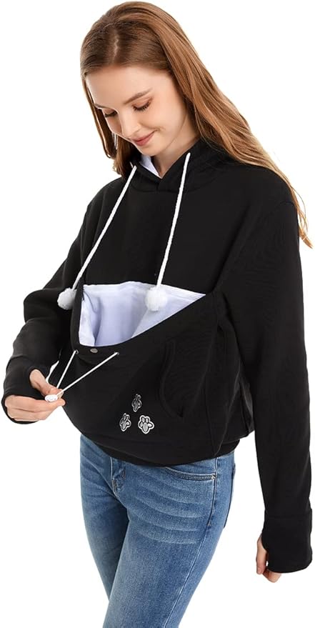 LINYUCHEN Cat Dog Pouch Hoodie Large Pet Pouch Sweatshirt Puppy Kitten Holder Carrier Pullover Shirt Unisex Hoodies