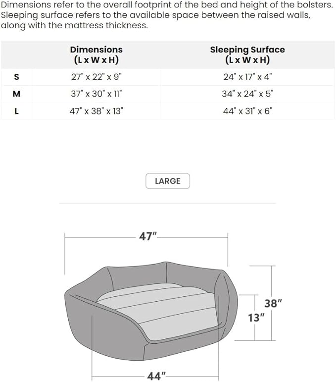 K9 Ballistics Tough Ripstop Oval Bolster Dog Bed, Calming Round Den Shape, Scratch Resistant, Machine Washable - Large, Titanium Premium Finish