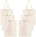 Segarty Small Canvas Tote Bag, 6 Pack 15x16 Blank Canvas Tote for Women, Reusable Plain Bag Aesthetic with Natural Cotton and Shoulder Strap, Bulk for DIY, Grocery Shopping, Beach, Travel，Gift