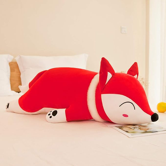 VSFNDB Stuffed Fox Animal Plush Toy 20 Inches Red Large Animal Stuffed Plushies Super Soft Cute Cuddly Pillow Cushion Stuff Dolls Birthday Xmas Gifts for Children Kids Boys Girls Room Decor, 20Inches