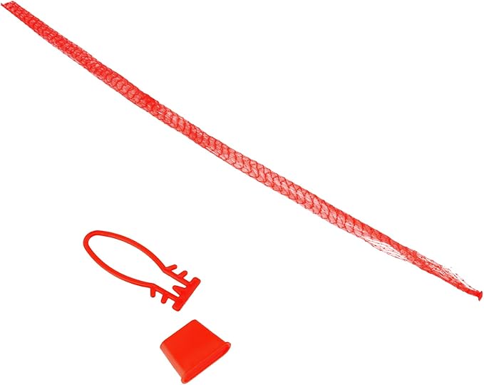 MUKLEI 400 Pcs 22 Inch Nylon Mesh Bags, Red Plastic Produce Net with Buckles, Red Mesh Produce Bags Fruit Net Seafood Boil Bag for Onion Potato Storage