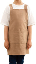 Kids Cotton Cross Back Aprons Children Chef Pure Child Apron with 2 Pockets for Baking Painting Cooking