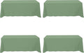 BRILLMAX 4 Pack Sage Green Tablecloths for 8 Foot Rectangle Tables 90 x 156 Inch - 8ft Rectangular Bulk Linen Polyester Fabric Washable Cloth Cover for Wedding Reception Banquet Birthday Party