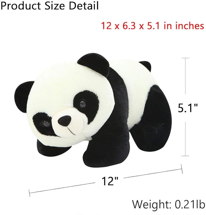 VSFNDB Stuffed Panda Animal Plush Toy 12 Inches Animal Stuffed Plushies Super Soft Cute Cuddly Pillow Cushion Stuff Dolls Birthday Xmas Gifts for Children Kids Boys Girls Room Decor Bedtime, 12Inches