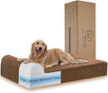 Rainmr Orthopedic Dog Beds for Large Dogs, 7" Memory Foam Dog Beds with Waterproof Liner, Durable Microsuede Cover, Removable and Washable, Nonskid Bottom, 48"x30"x7" L Chocolate