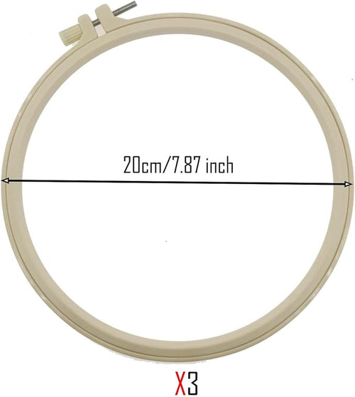 Allazone 3 Set Punch Needle Kits, 20 cm Embroidery Starter Kits with Girl Pattern, Punch Needle Tool Threader Fabric Embroidery Hoop, Yarn and Home Decor