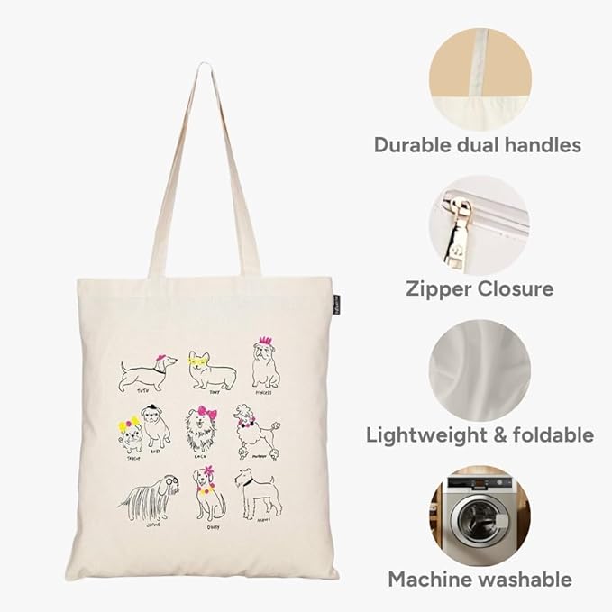 Eco Right Tote Bag for Women, Reusable Grocery Bag, Canvas Tote Bag for Shopping, Cotton Bag for Daily Use, Gifts for Women
