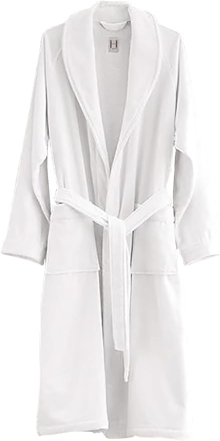H by Frette Shawl Collar Bathrobe with Piping