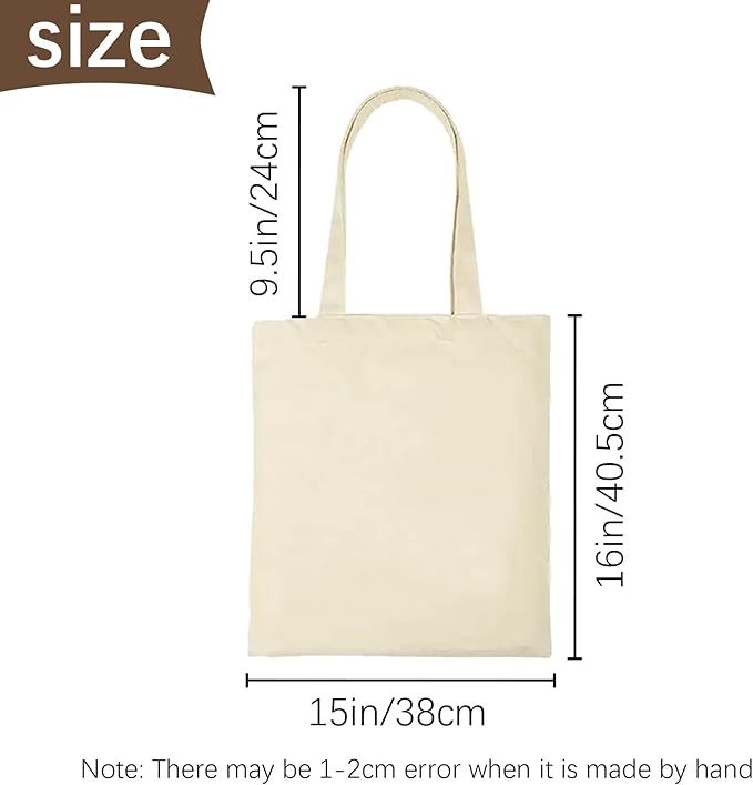 OKBA 10-Pack Blank Reusable Grocery Shopping Cloth Bags canvas tote bags Bulk DIY custom