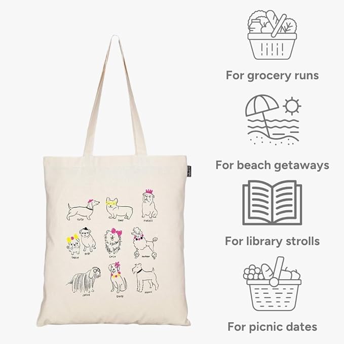 Eco Right Tote Bag for Women, Reusable Grocery Bag, Canvas Tote Bag for Shopping, Cotton Bag for Daily Use, Gifts for Women