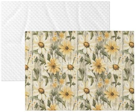 ENSFTF Pet Blanket,Warming Ultra Soft Warming Mat for Indoor Pet Beds & Furniture Reversible Blanket Machine Washable 27.6 * 19.7Inch,Woodgrain Daisy Pattern