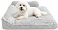 Dog Beds for Small Dogs, Warm & Cozy Calming Bed with Reasonable Curves, Extra Thick Soft Fluffy Comfortable Dog Crate Pad with Sides for Non-Slip Bottom (Grey, 20" L x 14" W x 8" Th)