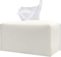 Hapforever 1PC Extra Large Rectangle Tissue Box Cover, PU Leather Rectangular Tissue Box Holder with Bottom Belt Plus Size Tissue Box Organizer for Bathroom/Car/Hotel/Office (9.5’’x5’’x5’’, White)