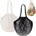 DRWSSR 2pcs Fashion Storage Mesh Bag Reusable Fruit Mesh Bag Shopping Mesh Bag Pure Cotton Portable Mesh Bag Shopping Bag