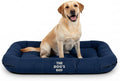 The Dog’s Bed Utility Waterproof Dog Bed, Large, Blue Denim – Durable Outdoor Denim Fabric, Tough YKK Zippers, Washable Removable Reversible Cover, for Home Car Crate Kennel & Yard