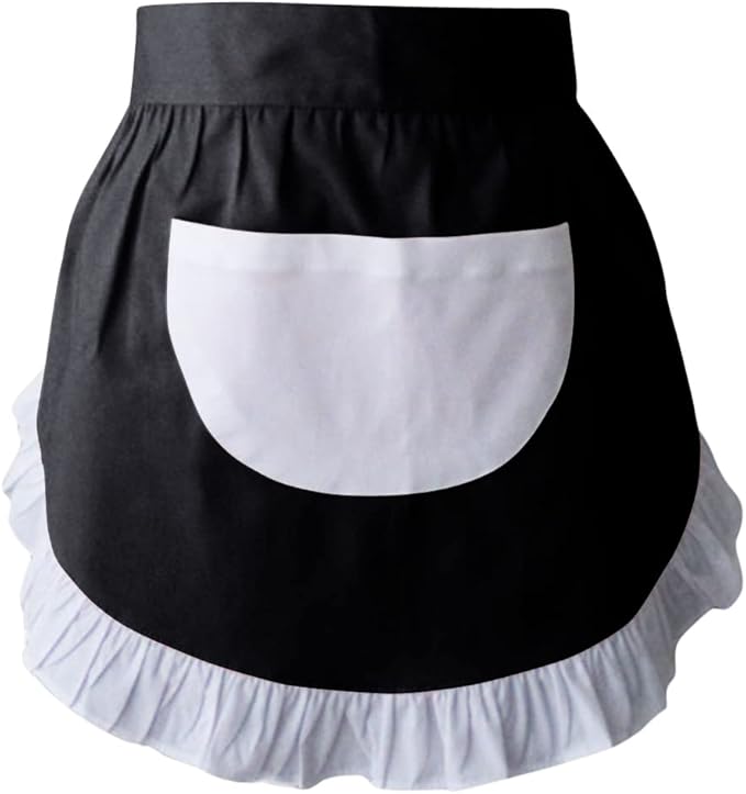 CRB Fashion Waist Apron Kitchen Cooking Restaurant Cotton Bistro Half Aprons with Pockets For Woman