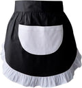CRB Fashion Waist Apron Kitchen Cooking Restaurant Cotton Bistro Half Aprons with Pockets For Woman