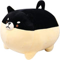 EHOTONG Shiba Inu Dog Plush Pillow, Corgi Stuffed Animal Plush Toy Hug Pillow Gifts for Girl Boy (Black, 11.8in)