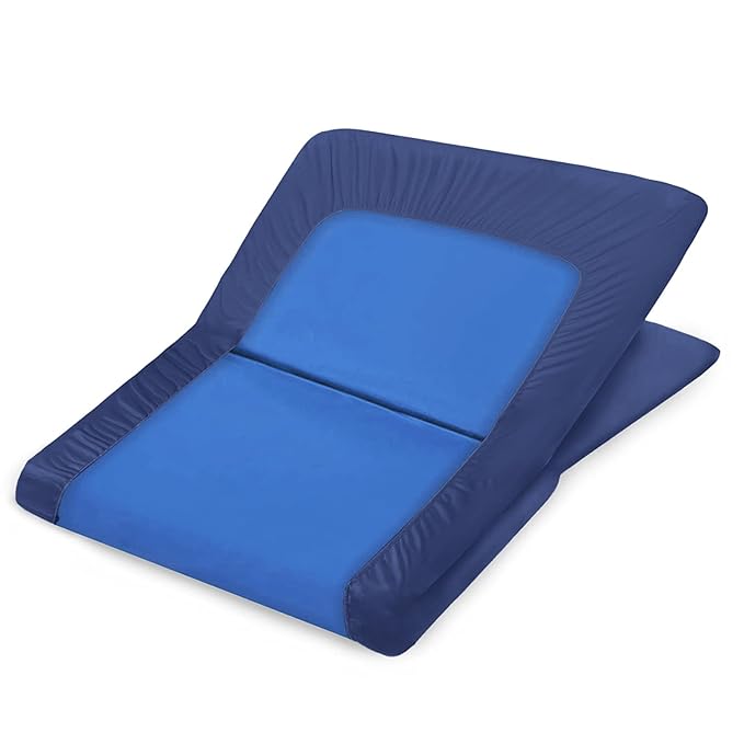 Nap Mat Sheet, 24" x 48" x 4" Fitted Elastic Corners Preschool Day Care Rest Nap Mat Cover, Soft & Breathable Microfiber Baby Sheets for Regalo My Cot Portable Toddler Bed and Joovy Travel Cot, Navy
